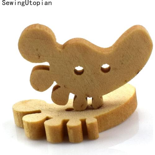 50PCS Wooden Foot Shaped Wooden Buttons Handmade Mix Wood Button Hand Threading Wood Buckle DIY Sewing Apparel Accessories