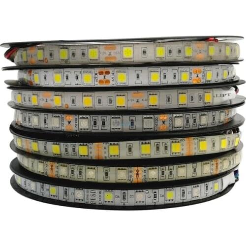 LED Strip 5050 60 LED 5 Flexible Home Decoration Lighting LED Tape RGB RGBW RGB CCT White/Warm White/Blue/Green/Red 5m/lot 12V