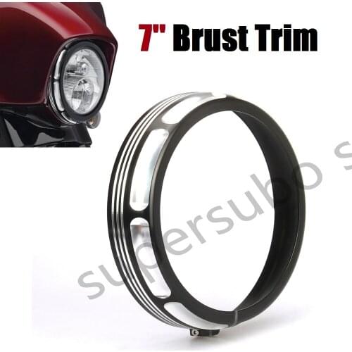 7" Headlamp trim street glide CNC Brust trim for Harley electra glide 7'' headlight softail models