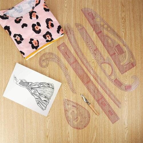 7 Pcs/set Metric Clothes Curve Sewing Drawing Stencil Tools Accessories Making Sewing Curve Pattern Making Grading Ruler Ho O1C7