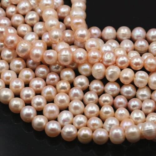 8-9mm Natural Freshwater Pearl Loose Beads For Jewelry Making Orange Pearls DIY Necklace Bracelet Spacer Accessories 14.5" A484