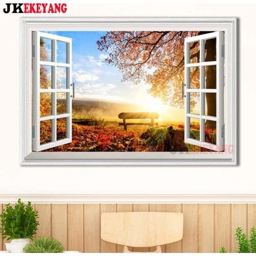 5D Diy diamond painting Window sunrise Diamond Mosaic sale Rhinestone Embroidery cross stitch Y4047