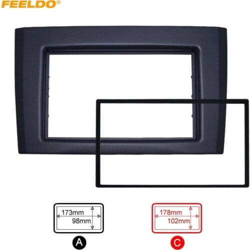 FEELDO Double DIN/2DIN Car Radio Fascia For VOLVO XC90 (2002~2014) Radio DVD Stereo Dash Trim Panel Frame Installation Kit#5254