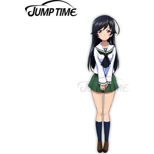 Jump Time 13 x 4.2cm For Girls und Panzer HanaIsuzu Waifu Car Stickers Waterproof Motorcycle Decal Windows Cartoon Decoration