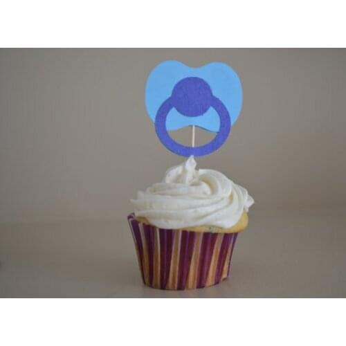 Baby Binky Baby Shower- Gender Reveal Neutral cupcake toppers birthday Party appetizer picks toothpicks decor24pcs