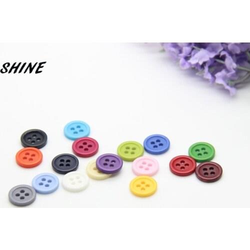 SHINE Resin Sewing Buttons Scrapbooking Round Candy Color Mixed Four Holes 11mm Dia. 50 PCs Costura Botones bottoni botoes