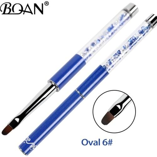 BQAN 1 PCS #6 Crystal Handle Nail Art Gel Brush Nail Art Gel Brush Pen With Cap Nail Art Manicure Tools for UV Gel Nail Polish