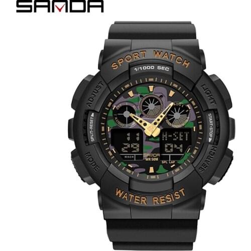 SANDA Women Sports Watches Multifunction Fashion Waterproof Watch Analog Digital Watch Ladies Clock Casual Relogio Feminino 3017