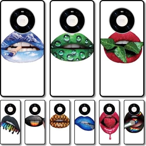 Lips Phone Case For Huawei mate 40 30 10 20 40 8 9 Lite Z Pro RS black cell shell