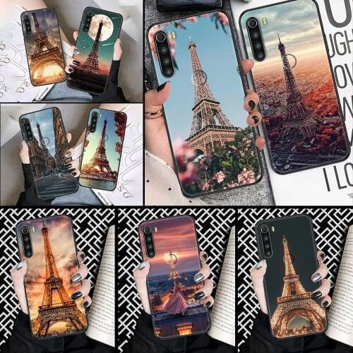 Eiffel Tower Romantic Paris Phone case For Xiaomi Redmi Note 7 7A 8 8T 9 9A 9S 10 K30 Pro Ultra black tpu funda soft waterproof