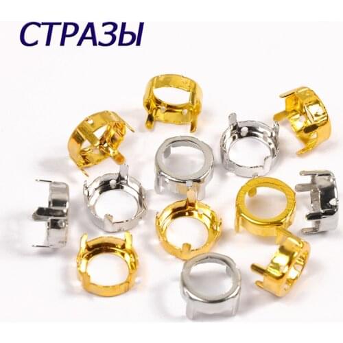 CTPA3bI Best Rivoil Shapes Rhinestone Claw Setting Sew on Rhinestones Base Set Silver Claws Gold Sewing Garments DIY Stones Base
