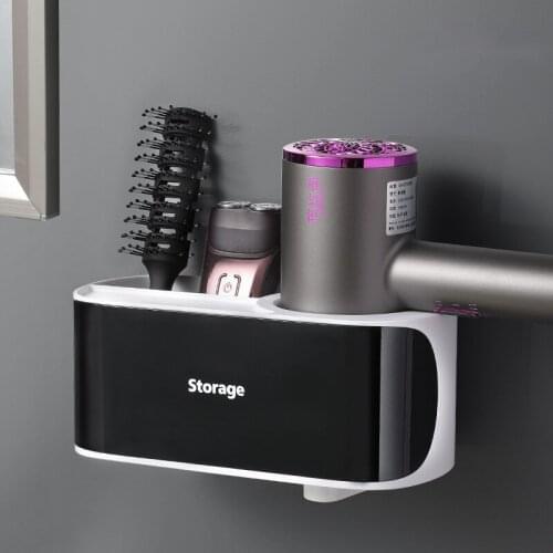 Hair Dryer Holder Bathroom Shelf Wall Shelf Bathroom Organizer Shelf Storage Holder For Hair Dryer Adhesive Punch-Free