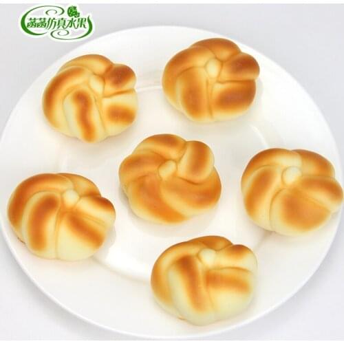 Artificial Decorations Foods PU Simulation Flower shaped False Bread Cake Props Magnet refrigerator sticker Model 6pc/lot
