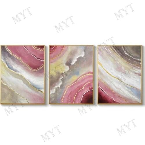 Pure Hand-painted Oil Painting home Decorated for Living Room 3 Pictures Wall Art pictures line Abstract Painting no framed