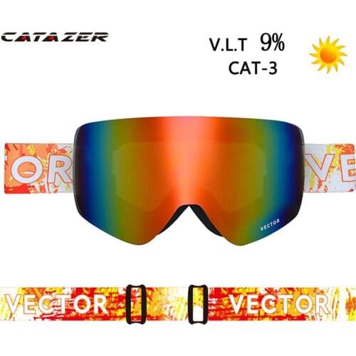 Ski Goggles Snowboard Mask For Men Women Skiing Eyewear UV400 Snow Protection Over Glasses Adult Double Anti-Fog Cylindrical