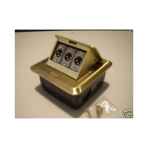 Copper Metal 3x XLR Male Recessed Stage Cable Box 656