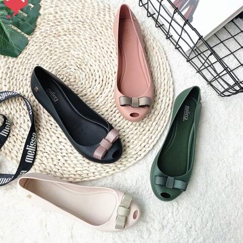 Melissa Ultragirl Chrome Bow Women Flat Sandals Brand Melissa Women Jelly Shoes For Women Jelly Sandals Female Jelly Shoes