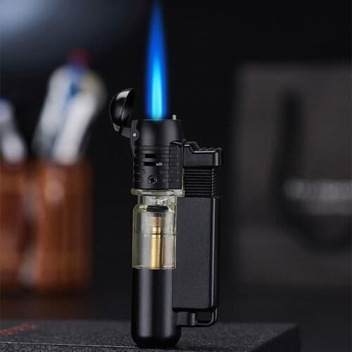 Metal Jet Powerful Pipe Cigar Camping Kitchen Lighter Visible Gas Window Windproof Cigarette Torch Lighter Gadgets For Men