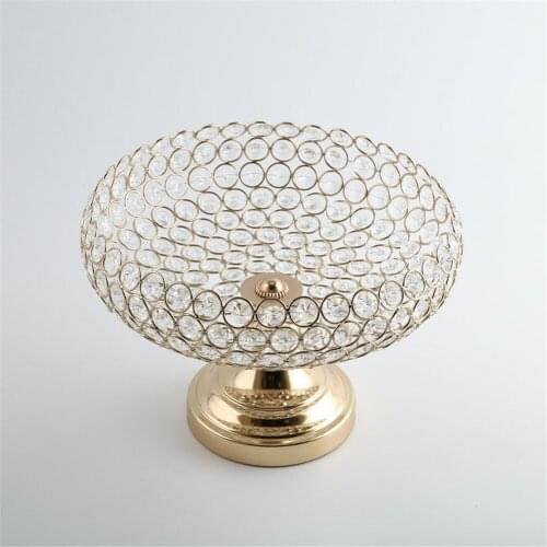 Metal Tray Crystal Plate Nuts / Fruit Bowel Luxury Wedding Centerpieces Home Table Decoration