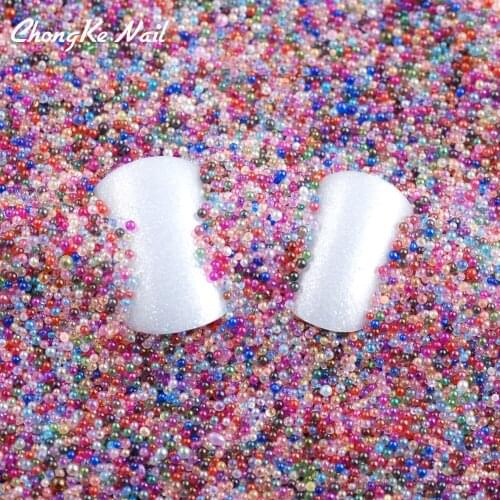 Mixed 25 Kind AB Colors Nail Art Micro Mini Beads 0.6mm 0.8mm Gardient Beads Dazzling Caviar 3D Nail Decoration Mini Beads