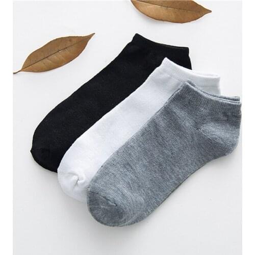 10 Pairs/Lot New Arrival Summer Solid Color Mens Socks Cotton Comfortable Breathable Invisible White Black Sports Boat Socks
