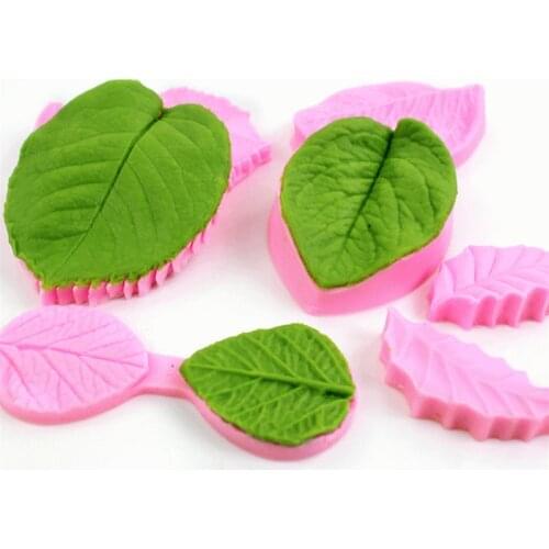 New DIY Cake Decorating Mold Double Leaf Veiner Silicone Cake Mold Sugar Art Mold Fondant Mold Fondant Cake Decorating Tools