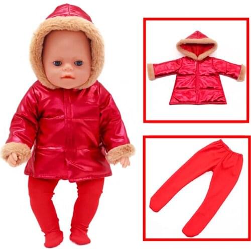 18 Inch Baby Born Clothes Warm Coat+Trousers for American Girl Doll Clothes Accessories Baby Born Fashion New Down Jackets Suit