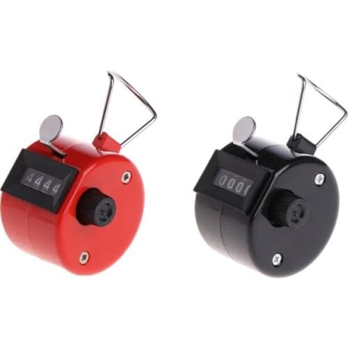OOTDTY Hand Tally Counter 4 Digital Display Mechanical Manual Count Click with Finger Ring