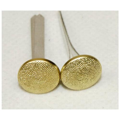 PAIR OF WWII WW2 GERMAN EM OFFICER CAP HAT BUTTON PINS METAL GOLD