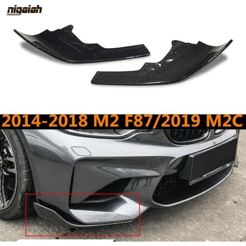 Front Lower Splitters For BMW M2 F87 2014-Up M2C Competition 2019 Car Styling Carbon Fiber Apron Flaps MP Style Bumper Protector