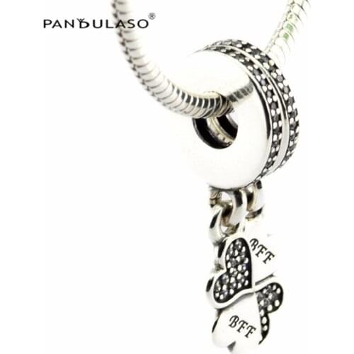 Best Friends Forever Charm 925 Silver Original Beads For Jewelry Making For European Woman Bracelets DIY Sterling Silver Beads