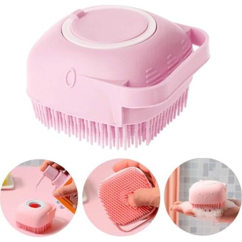 Silicone Body Brush Shower Scrubber with Shower Gel Dispenser Function,Soft Silicone Bath Massage Body Brush,Shower Loofah Brush