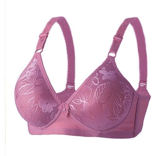 Comfort Womens Underwear Thin Padded Lingerie Floral Push Up Wireless Bra Small Size 34 36 44 A B Cup Tops