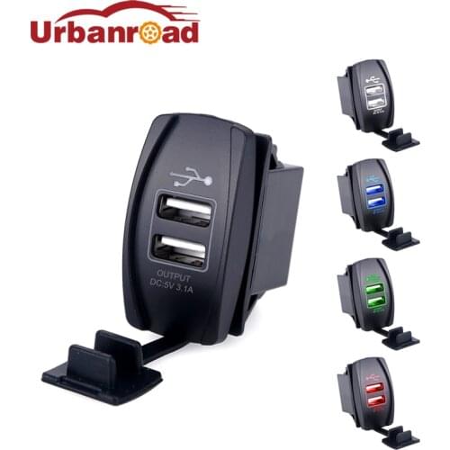 Universal Dual Usb Car Charger Power Adapter 5v 3.1a Boat Motorcycle USB Charger Socket Power Outlet For IPAD Mobile Phones