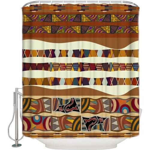 Ethnic Indain Pattern Shower Curtain Bathroom Decor Fabric Shower Curtain Farmhouse Decor
