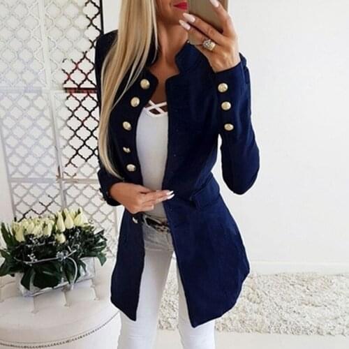 Women Casual Single Breasted Pocket Women Long Jackets Elegant Long Sleeve Blazer Outerwear 2020 Autumn Winter Suit Blazer