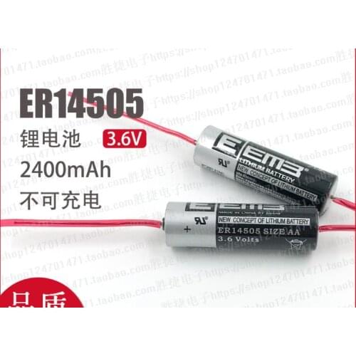 1pcs 3.6V ER14505 14505 2400mah AA industrial lithium battery LR6 R6P for PLC control Li-ion batteries with pins