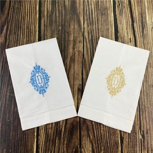 12 PCS Fashion Guest Towels (Letter-D) Monogrammed Tea Towel 14X22-inch Cleaning Cloth Guest Hand Dish Kitchen Bathroom Towel