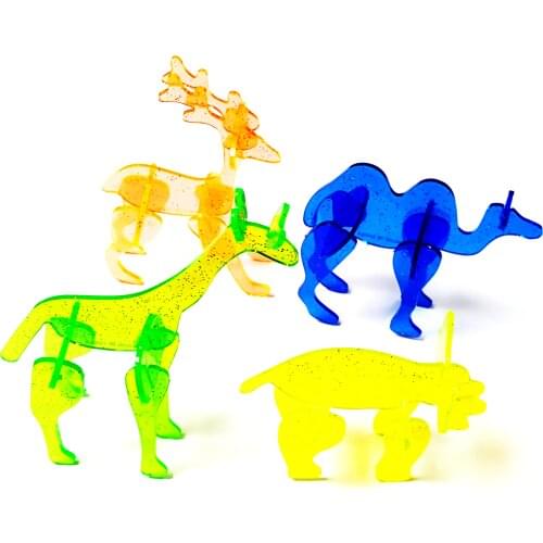 4set 3D Animal Puzzle Birthday PARTY Favors TOYS ASSEMBLE random Pinata Bag Filler Loot Gag School Carnival