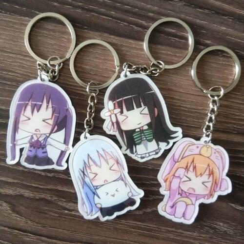 4pcs/set Anime Keychain Gochuumon wa usagi desu ka? loli kafuu chino Is the Order a Rabbit? Chino Keychain Keyings Pendants