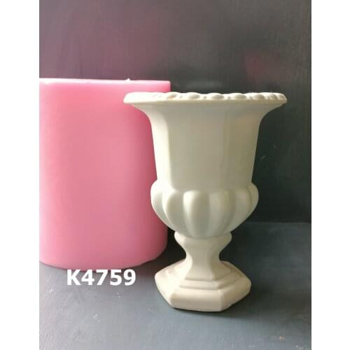 Beyaz uzun saksı silikon kalıp