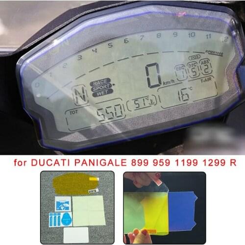 Free Shipping Blue Light Cluster Scratch Protection Film Screen Protector for DUCATI PANIGALE 899 959 1199 1299 R
