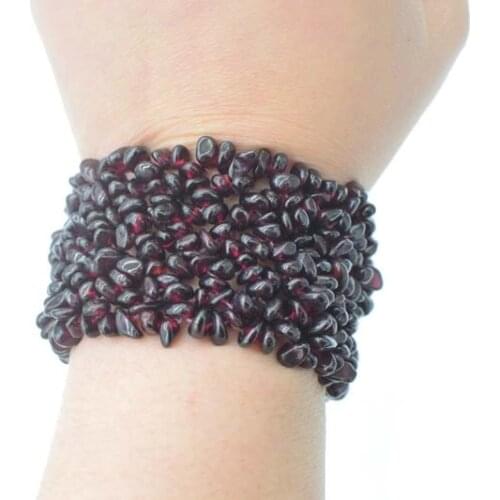 Red garnet baroque 3-4mm bracelet 7.5inch wholesale beads FPPJ FPPJ amazing style
