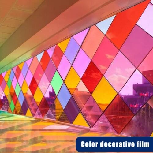 1/3M Color Glass Stickers Anti-UV Sliding Door Building Home Decor Transparent Insulation DIY Vinyl Self-Adhesive Window Film