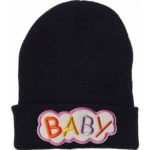 BABY letter Winter Hat Solid Hip-hop Skullies Knitted Hat Unisex Caps winter outdoor hat