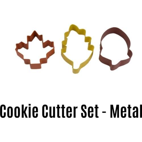 Cookie Cutters 3Piece Autumn, Thanksgiving Cookie Cutter Set , Oak Leaf, Maple Leaf and Acorn