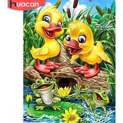 HUACAN 5D Diamond Embroidery Cross Stitch Duck Full Square/Round Painting Animal Mosaic Home Decor Diamond Art