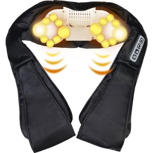 Heat Deep Kneading Infrared Massager U Shape Electrical Shiatsu Massage Back Neck Shoulder Body at Car/Home Infrared Massagem