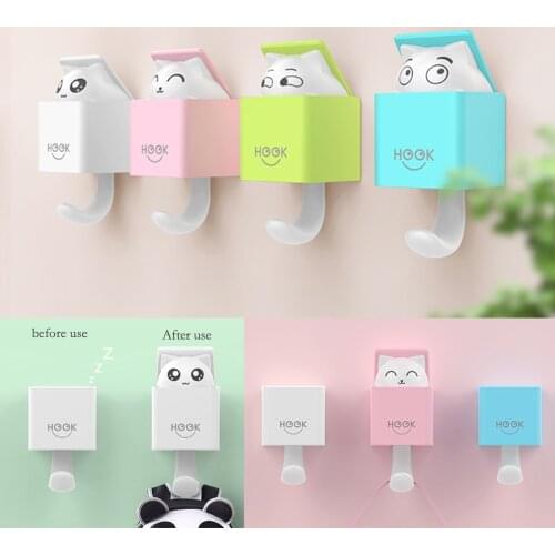Innovative Cat Hook Storage Rack Hanger Living Room Wall Sticky Hook Decor