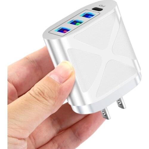 Charging Cable Data Line USB Cable For IPhone 3.1A Multi-port 3USB+PD Mobile Phone Charger PD Interface Type-c Charger Ast